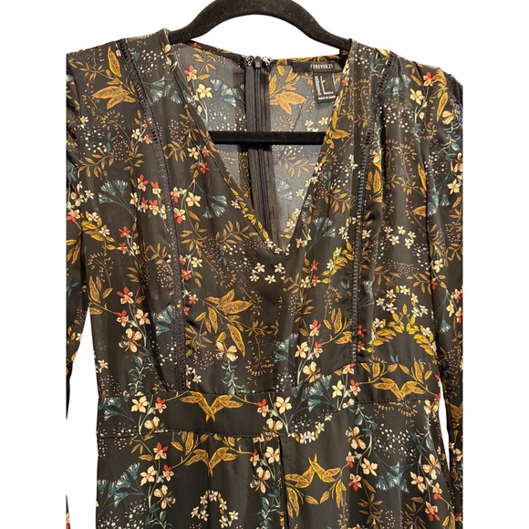 Fairy Whimsigoth S Sheer Black Floral Maxi Romper Dress Lace Ethereal Festival - Picture 3 of 11